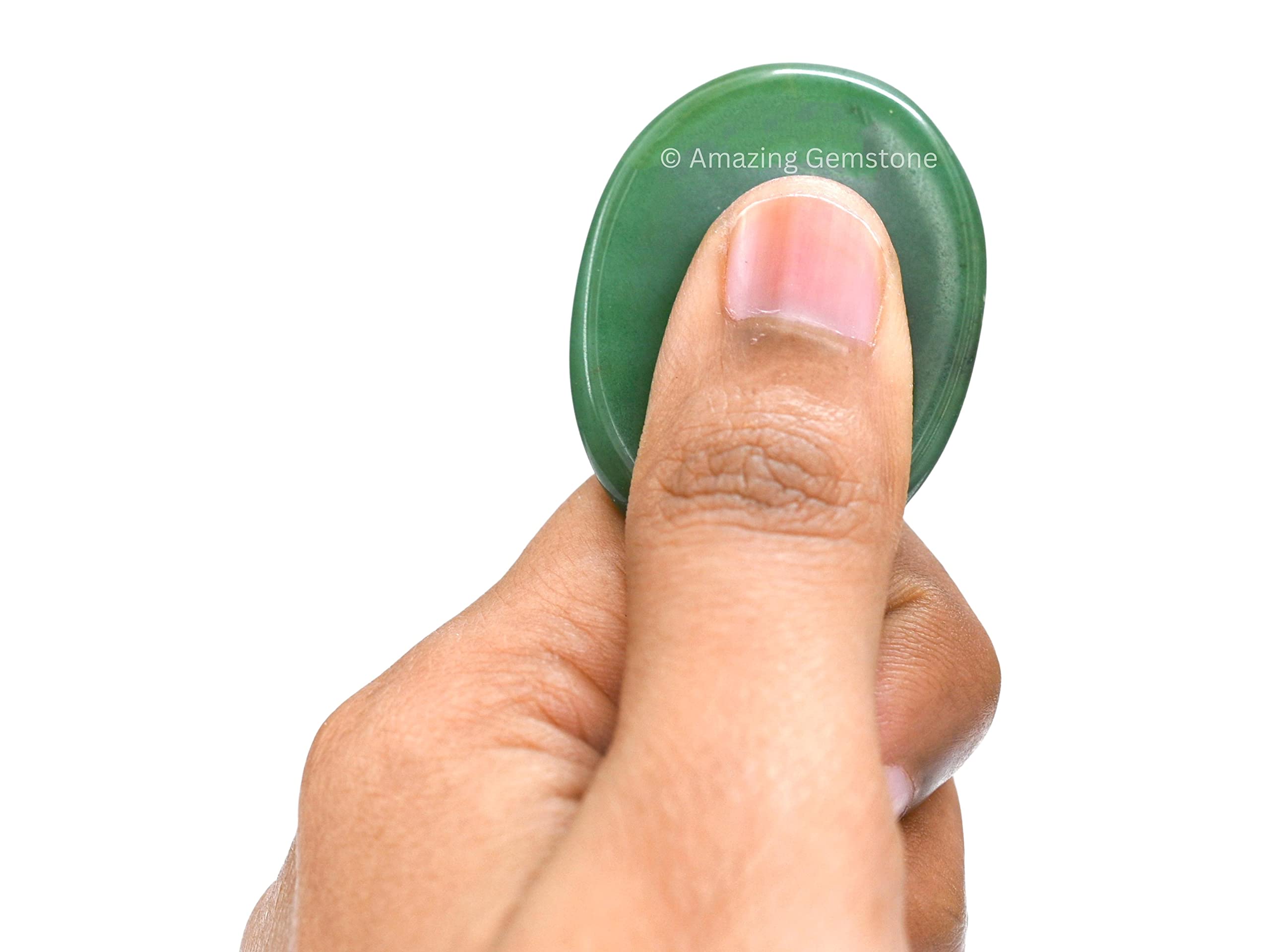 Green Jade Aventurine Worry Stone - Natural Healing Crystal for Stress Relief & Meditation - Anxiety Relief Gift for Women & Men - Perfect for Office Desk, Yoga Practice & Mindfulness Sessions