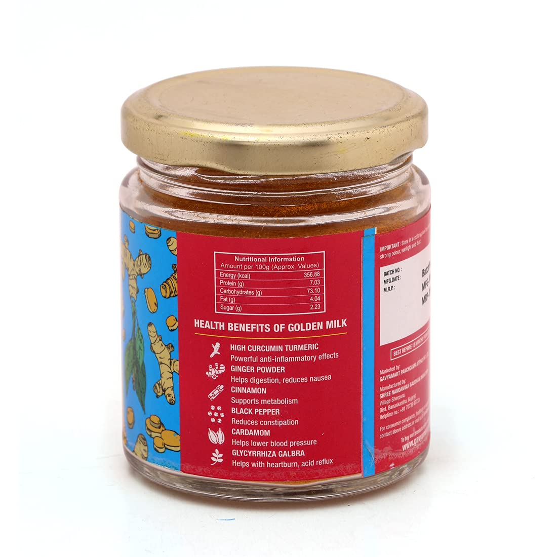Organic Golden Milk Powder with High Curcumin - 100% Natural Ayurvedic Turmeric Drink for Immunity Boost | Antioxidant & Anti-Inflammatory Haldi Doodh | Healthy Beverage for Kids & Adults - 80g | Perfect for Relaxation, Cold Relief & Daily Wellness Routine