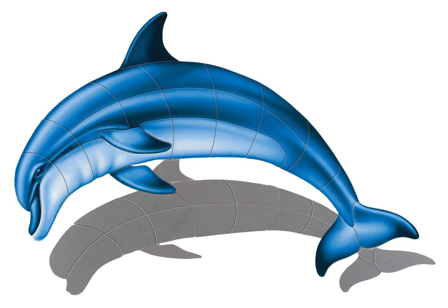 Bottlenose Dolphin Porcelain Swimming Pool Mosaic Tile - 36