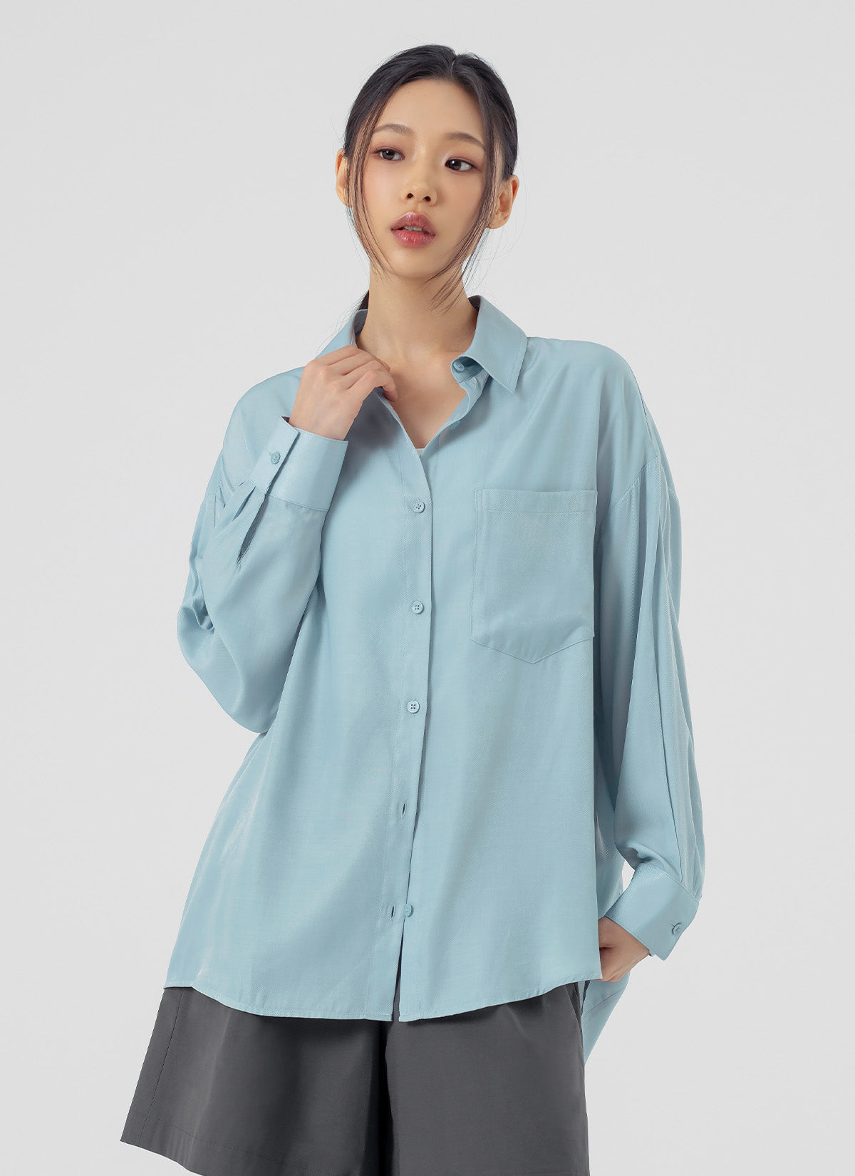 Stylish Drape Loose Fit Shirts for Women - Comfortable Casual & Office Wear - Trendy Oversized Blouse for Everyday Outfits
