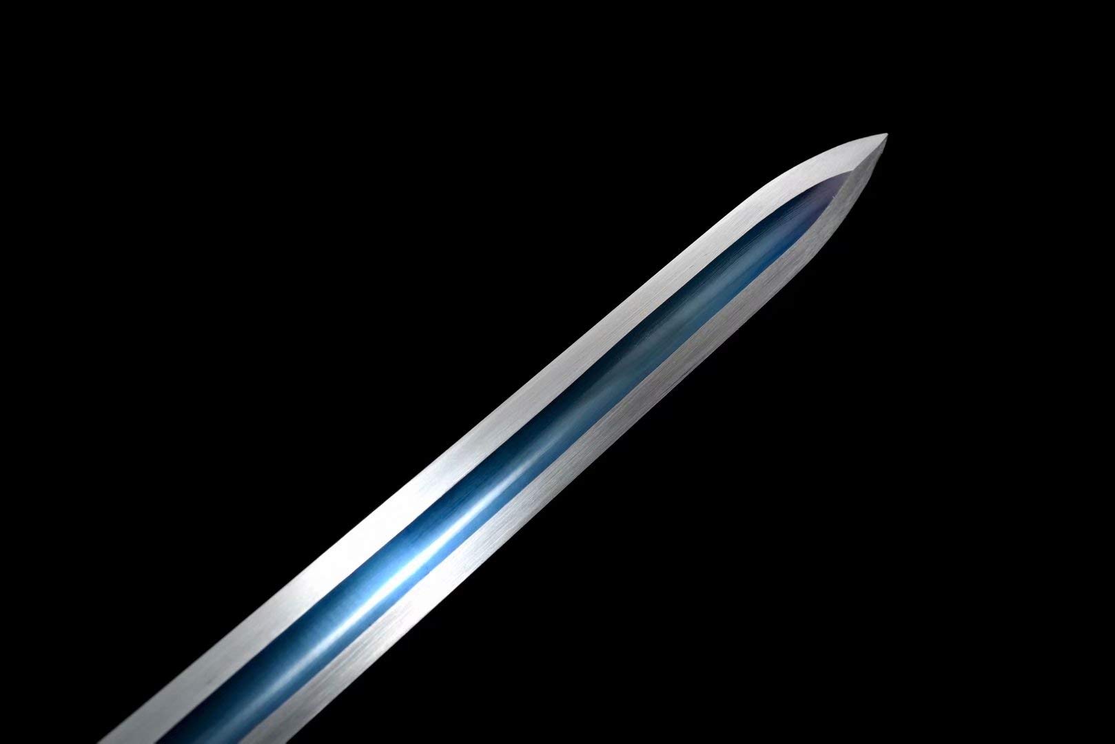 Ruyi Jian Sword - Hand Forged High Carbon Steel Blue Blade with Alloy Fittings & Full Tang - Perfect for Martial Arts Training, Cosplay, and Collectors