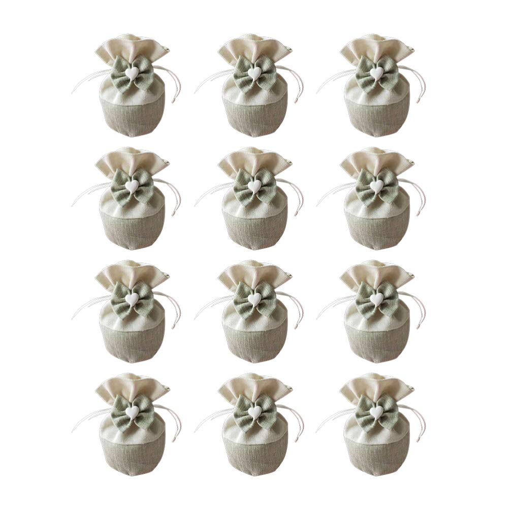 PRETYZOOM 12-Piece Wedding Favor Bags Set - Elegant Embroidery Drawstring Gift Pouches for Candy, Jewelry & Party Favors - Perfect for Bridal Showers, Wedding Decorations & Special Occasions