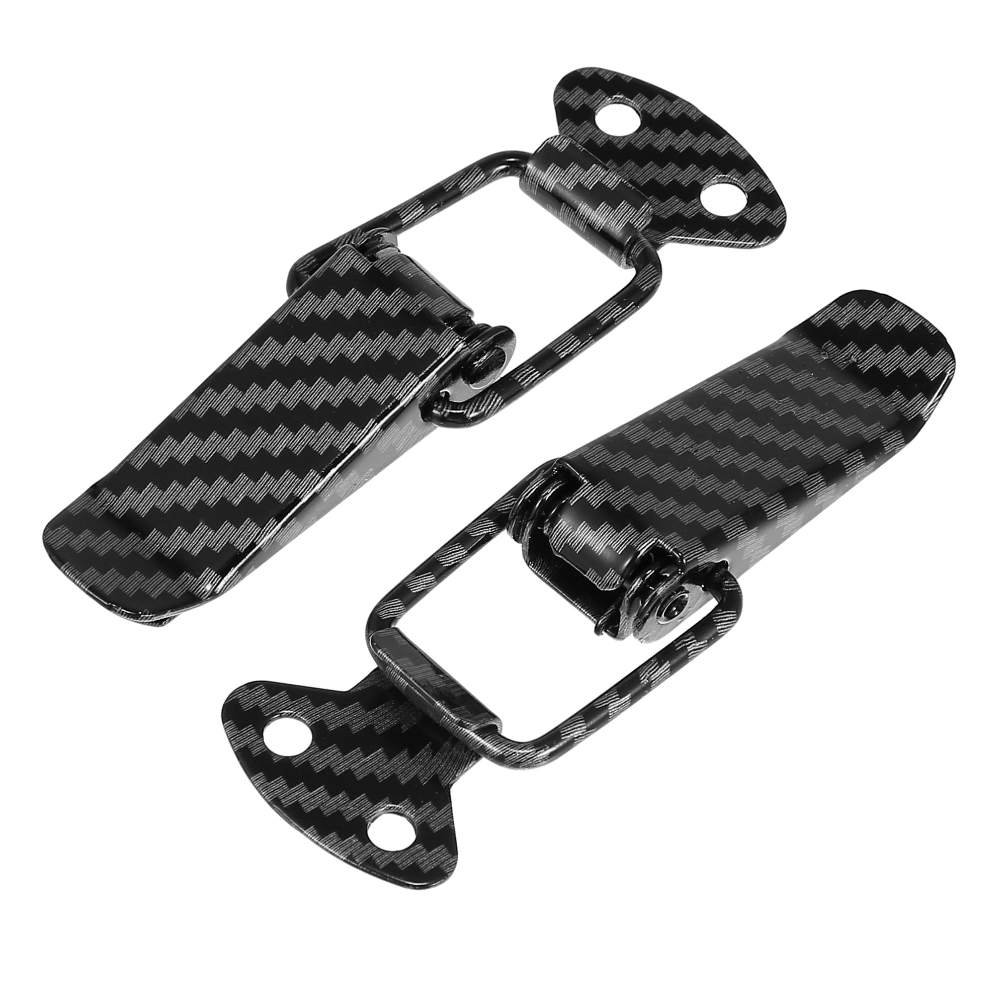 Universal Car Bumper Security Hook Lock Clips Kit - Quick Release Fasteners for Trunk & Fenders (Carbon Fiber Pattern, 80x28mm, 2pcs) - Perfect for Auto Repair, DIY Car Maintenance & Vehicle Accessories Upgrade