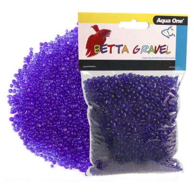 Aqua One Gravel Betta Glass Purple 350g - Natural Decorative Substrate for Betta Fish Tanks & Aquariums - Perfect for Planted Tanks, Nano Tanks & Fish Bowls