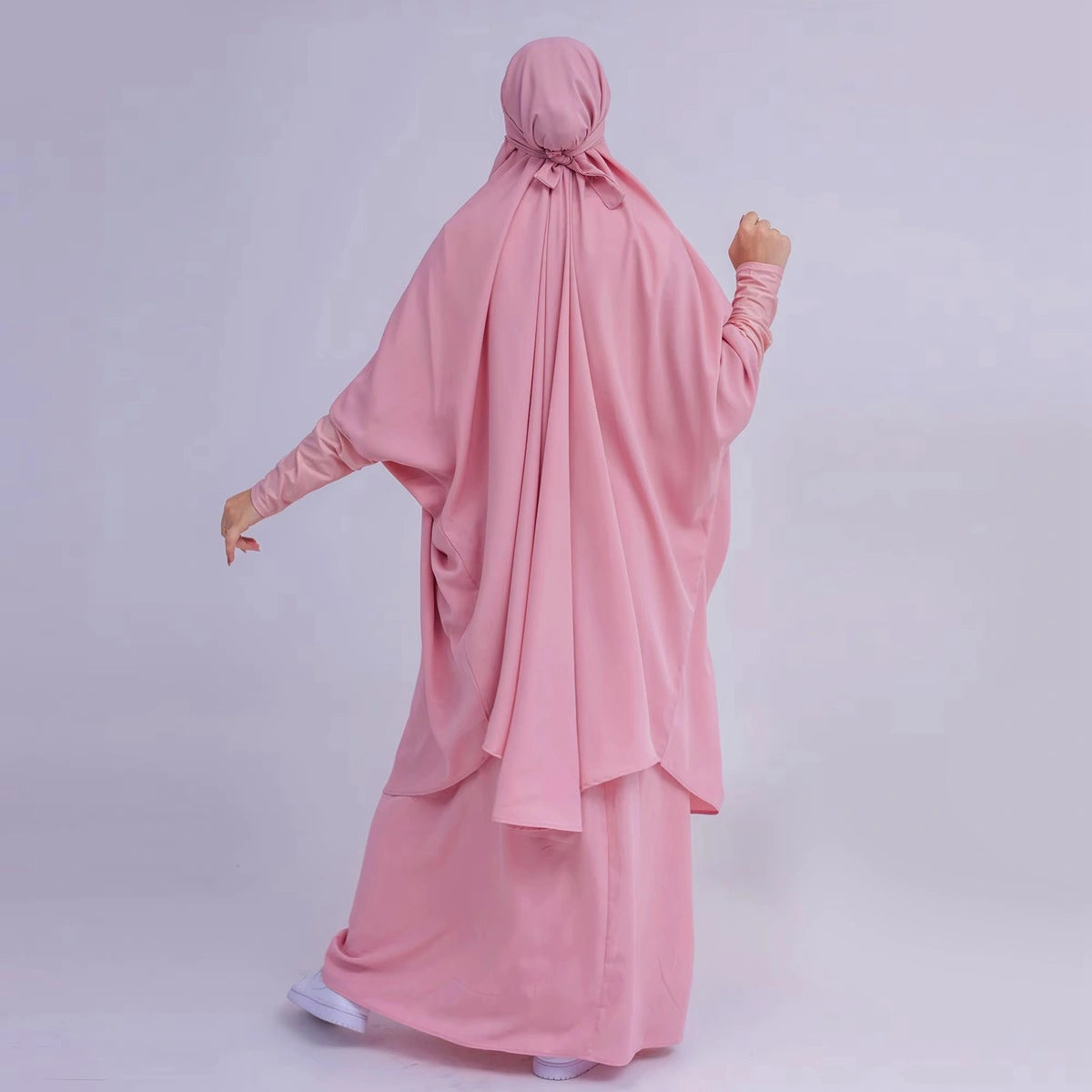 2-Piece Islamic Prayer Abaya Dress Set with Top & Skirt - Modest Muslim Women's Jilbab Outfit for Prayer, Mosque & Daily Wear #25423