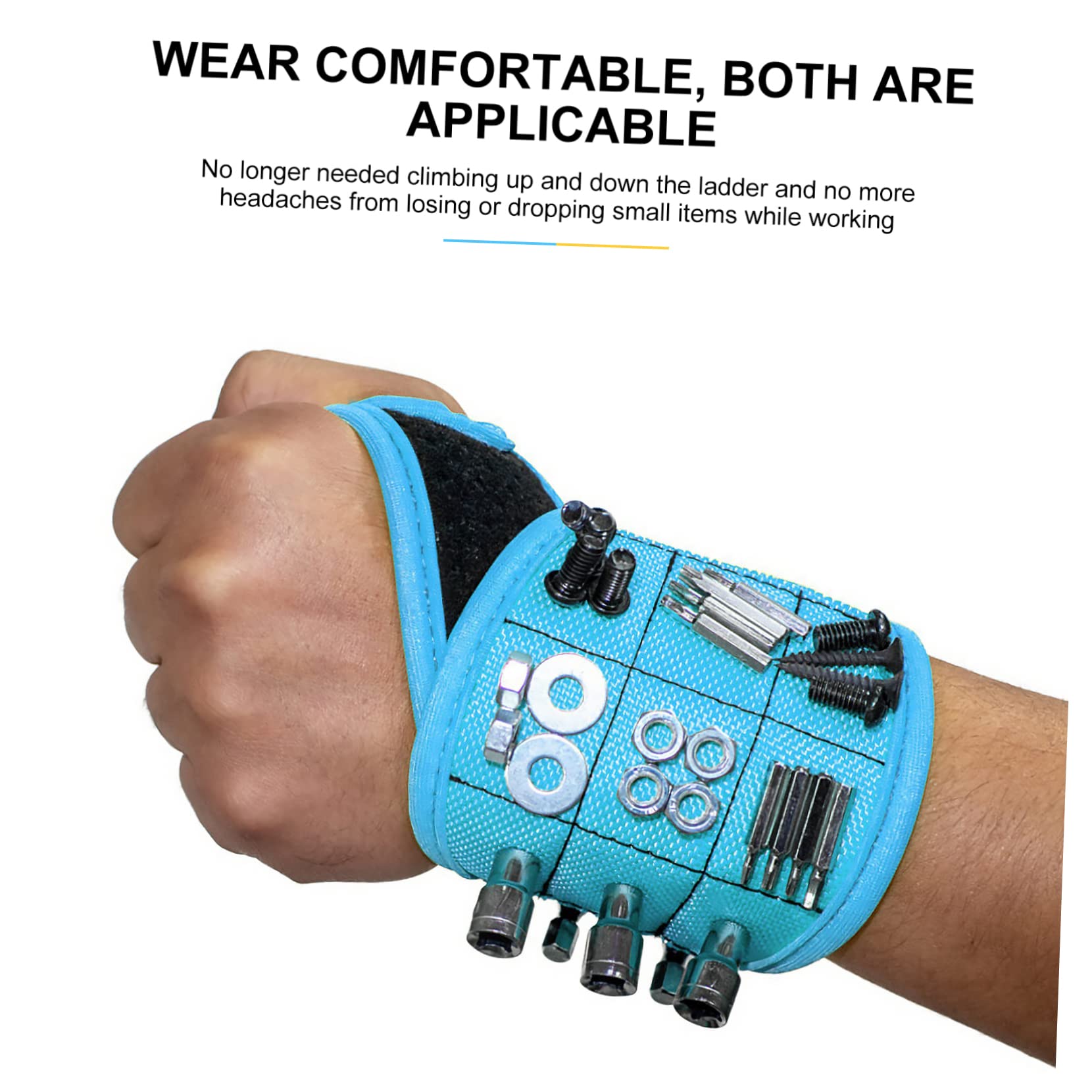 DOITOOL Magnetic Wristband for Screwdrivers & Nail Bits - Heavy Duty Magnetic Tool Holder for Construction, DIY & Workshop - Adjustable Wrist Strap for Easy Access to Nails, Screws & Small Metal Parts