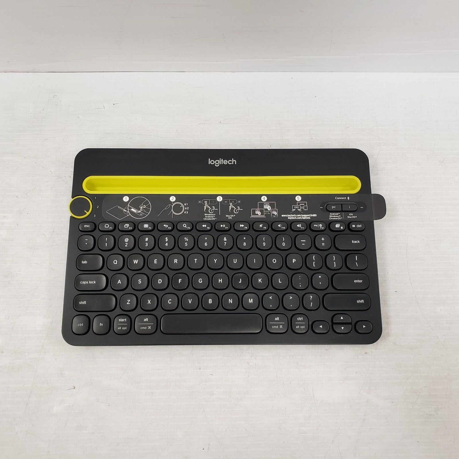 Logitech K480 Multi-Device Bluetooth Keyboard - Compatible with Windows, Mac, iOS & Android - Perfect for Home Office, Remote Work & Multi-Tasking