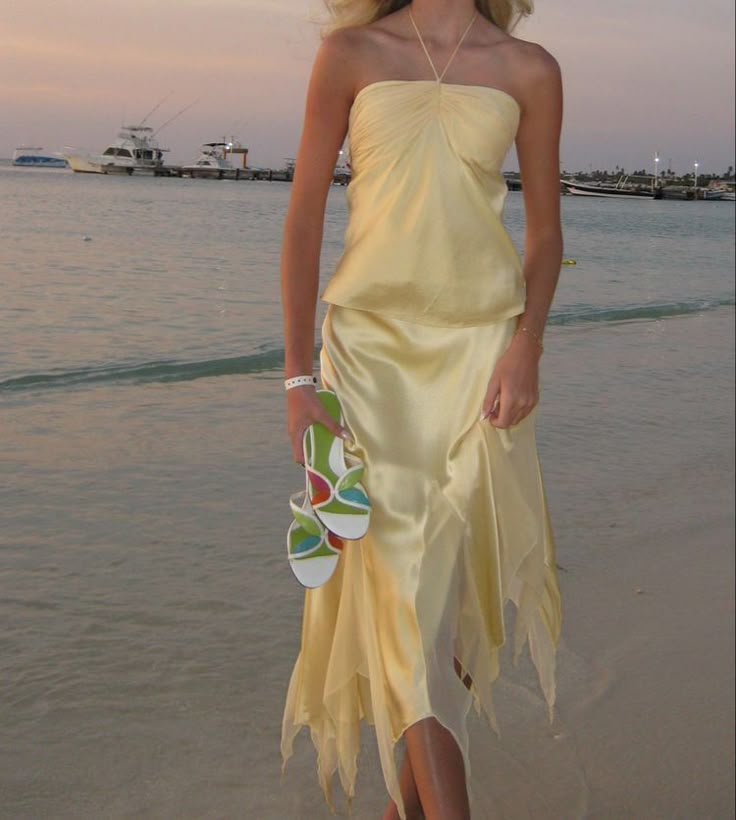 Elegant Yellow Halter Mermaid Prom Dress - Satin Beach Vacation Evening Gown J6396 | Perfect for Formal Dances, Beach Weddings & Summer Parties