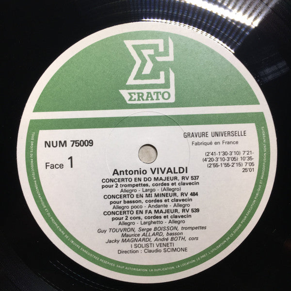 Antonio Vivaldi 5 Concertos for 2 Trumpets, 2 Horns, Lute, Bassoon, 2 Violins & 2 Cellos - I Solisti Veneti, Claudio Scimone (Vinyl LP, NM/M) - Perfect for Classical Music Collectors & Baroque Enthusiasts
