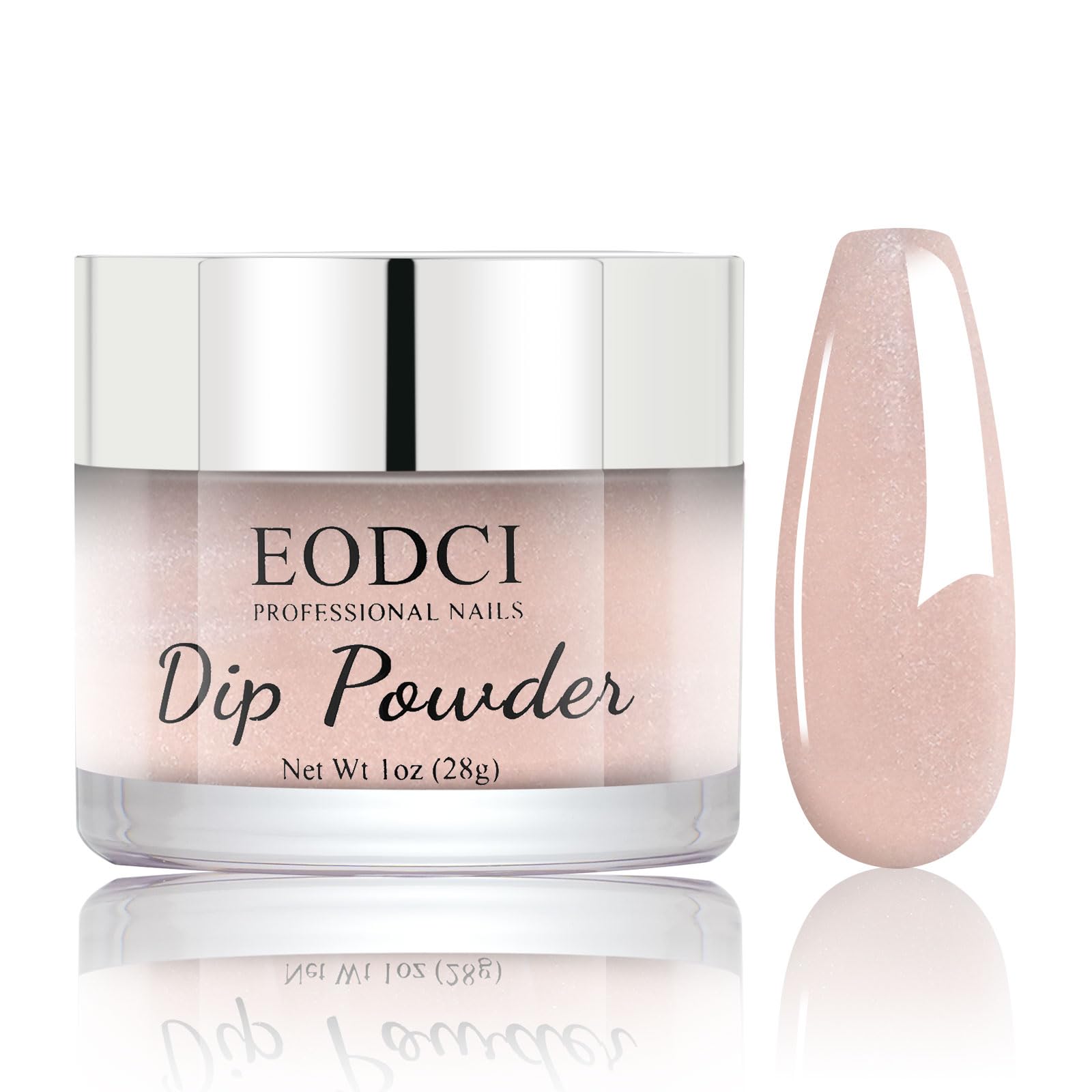 Peachy Nude Shimmer Dip Powder Nails - Long Lasting 28 Days No UV/LED Lamp Required - 1oz DIY Nail Starter Kit for Manicure at Home | Perfect Gift for Nail Lovers & Salon-Quality Results