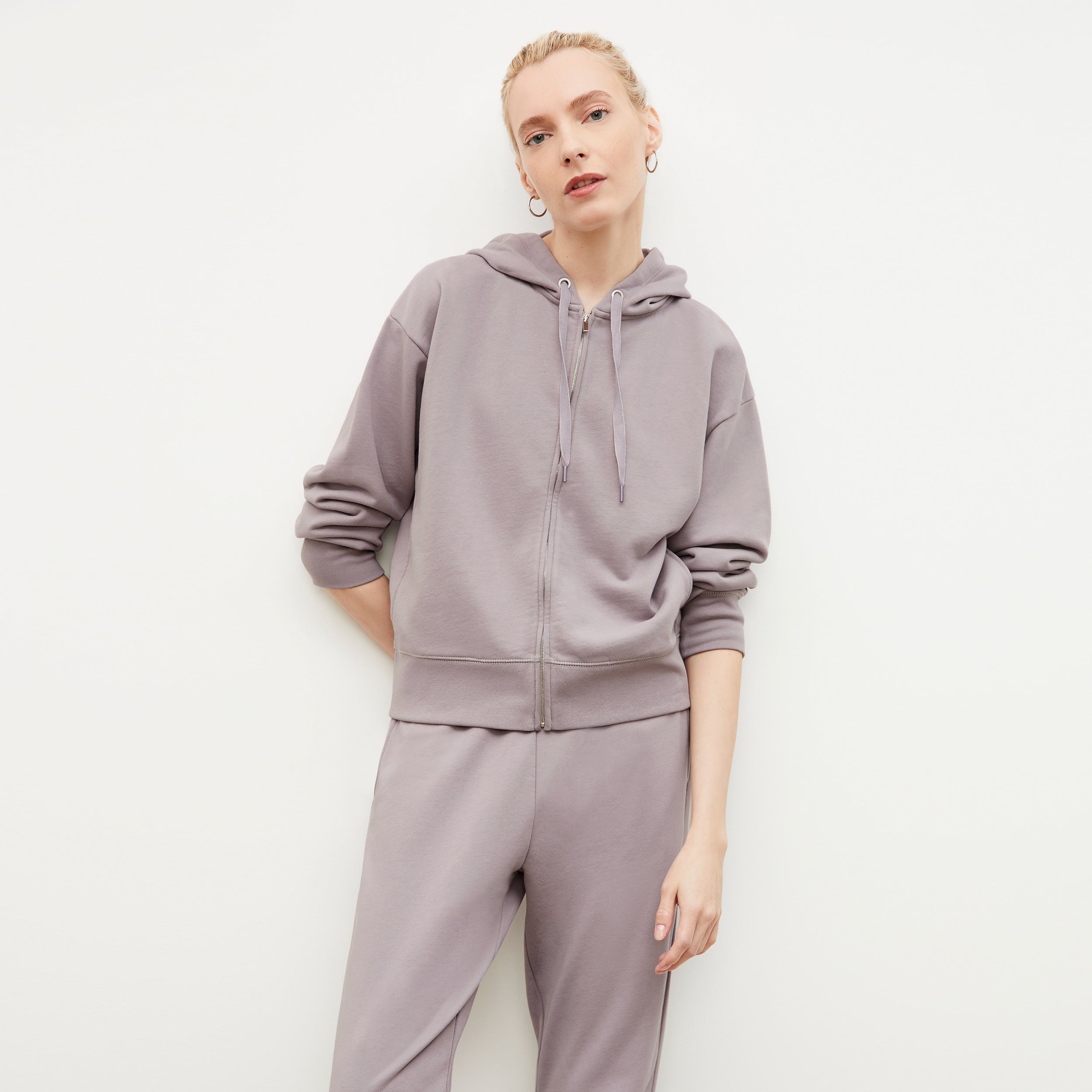 Joni Jogger French Terry Sweatpants for Women - Soft Wisteria Purple Lounge Pants | Perfect for Yoga, Running, and Relaxing at Home