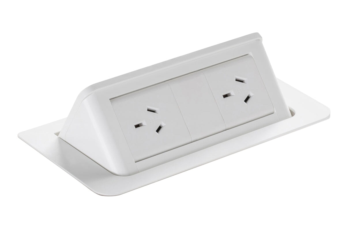 CMS Pop Up Module with 1500mm 3-Pin Lead - White | Electrical Wiring Accessory for Home Automation & Smart Lighting Systems