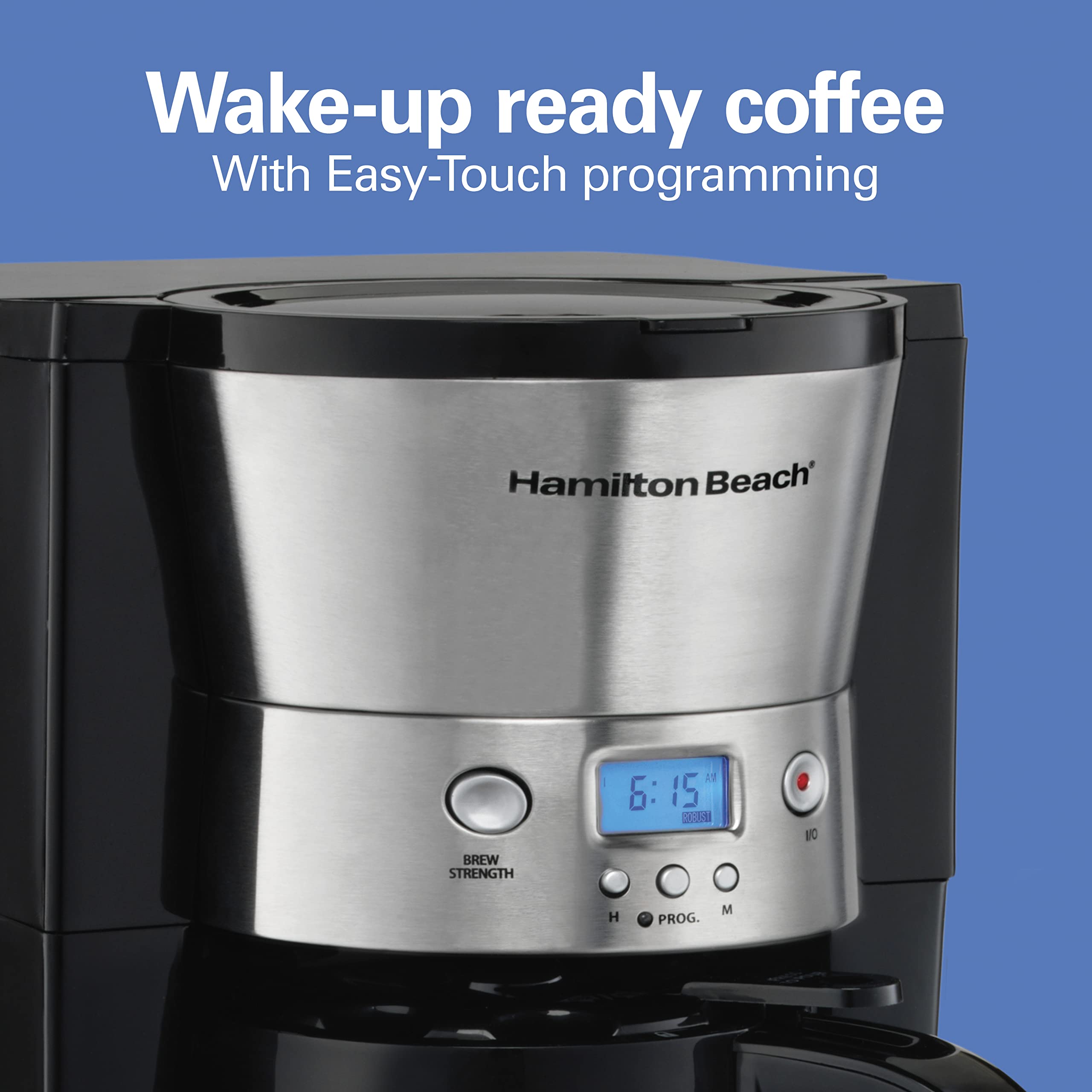 Hamilton Beach 10-Cup Programmable Coffee Maker with Thermal Carafe - 3 Brewing Options, Auto Shutoff, Pause & Pour - Stainless Steel (46899R) - Perfect for Home, Office & Entertaining