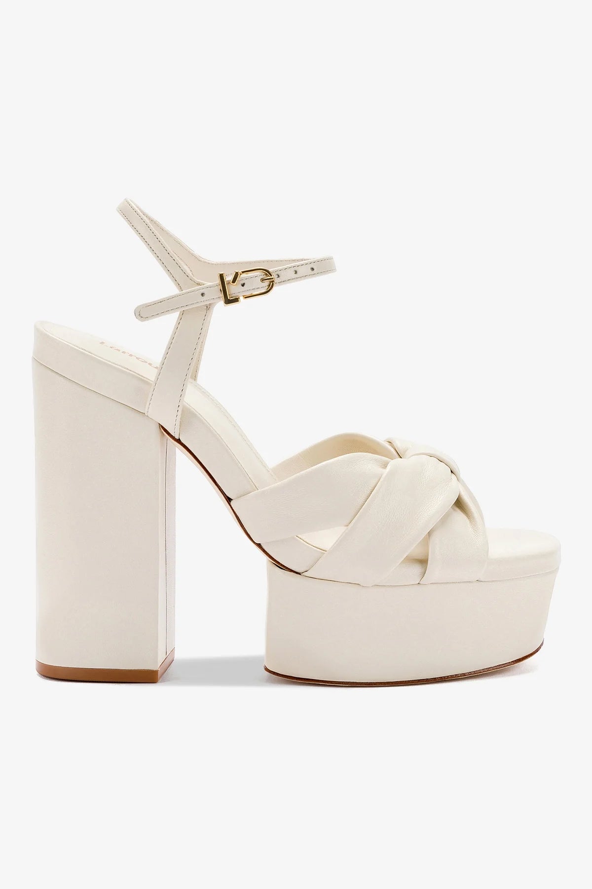 Vivienne Women's Platform Sandals in Genuine Ivory Leather - Comfortable High Heel Summer Beach Wedding Shoes for Women
