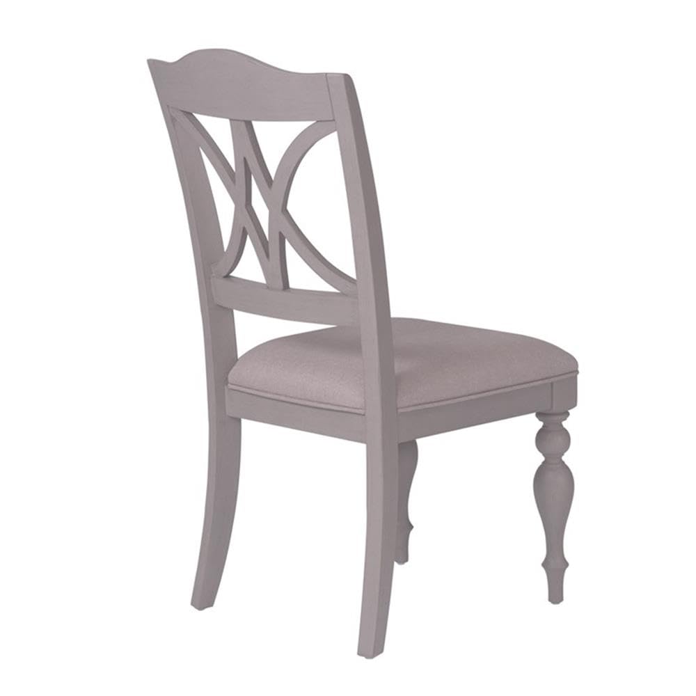 Light Gray Slat Back Side Chair (RTA) - Set of 2 Modern Dining Chairs for Kitchen, Breakfast Nook & Patio - Summer House Collection