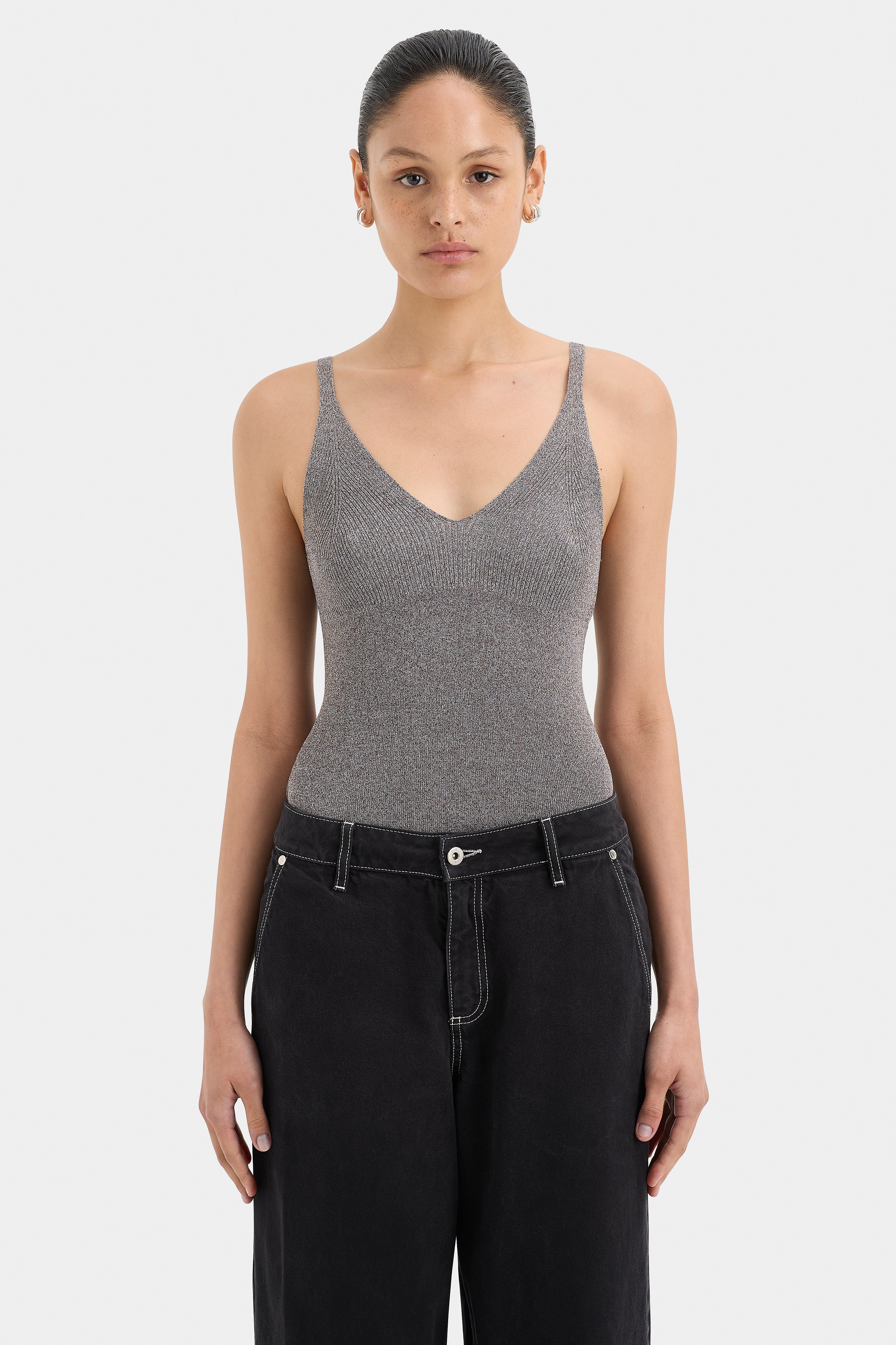 Rocio Tank Top for Women - Soft Mocha Marle Knit Tee - Casual & Comfortable Summer Wear for Outfits, Beach, and Lounge