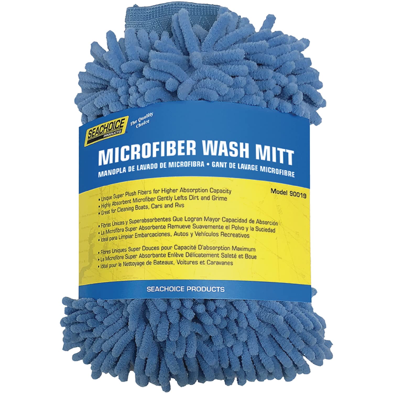 Seachoice Microfiber Reggae Wash Mitt - Premium Car Cleaning Glove for Detailing, Washing & Waxing - Soft Scratch-Free Mitt for Cars, Trucks & Motorcycles (Use for Hand Washing, Wax Application & Gentle Scrubbing)