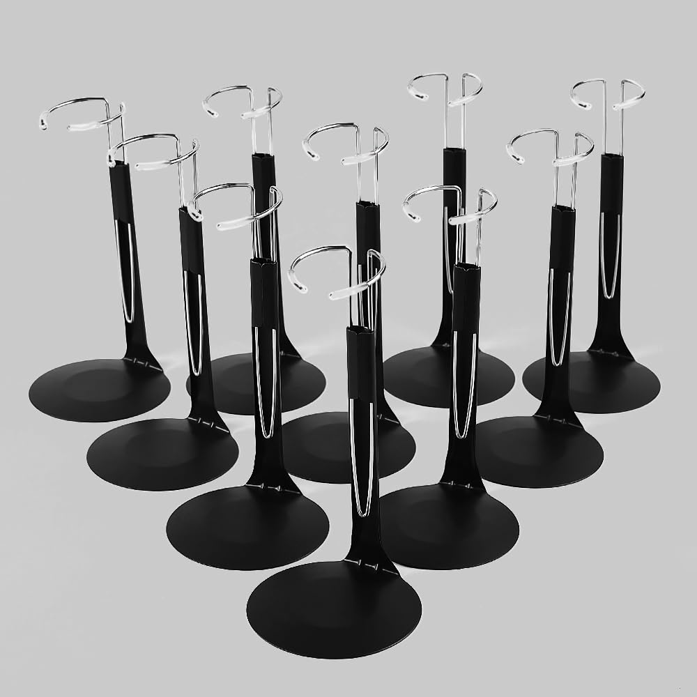 UCanaan 10-Pack Black Doll Stands for 8