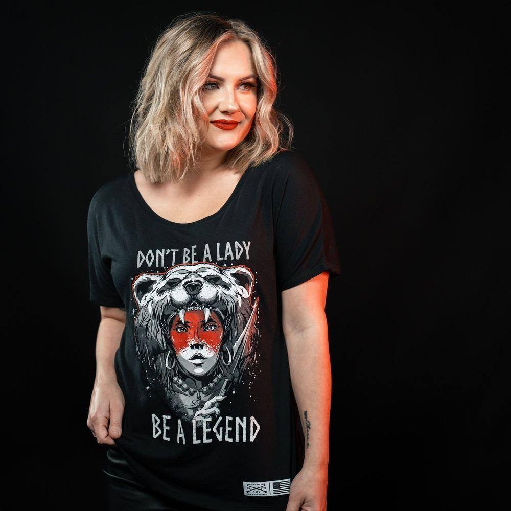 Women's Be A Legend Slouchy T-Shirt - Soft Relaxed Fit Casual Tee for Everyday Wear | Perfect for Lounge, Outings & Street Style (Black)