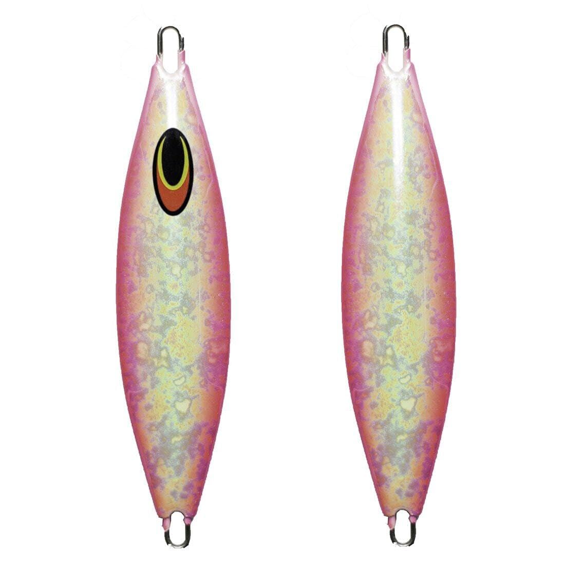 Nomad Design Buffalo Slow Pitch Jig - Full Glow Pink Fishing Lure 230g/8oz for Saltwater & Freshwater Bass Fishing