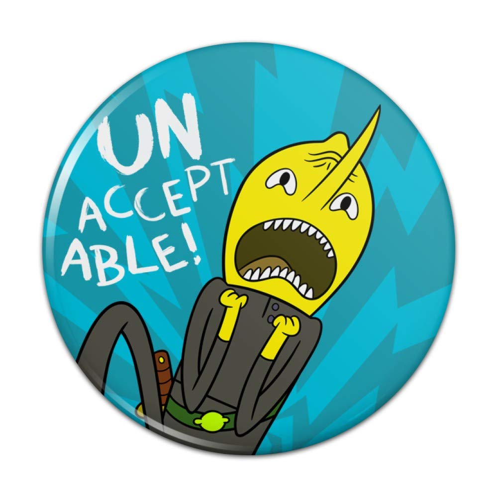 Adventure Time Lemongrab Funny Refrigerator Magnet - Unacceptable Quote Kitchen Decor for Fans, Cool Fridge Accessories for Home & Office Use