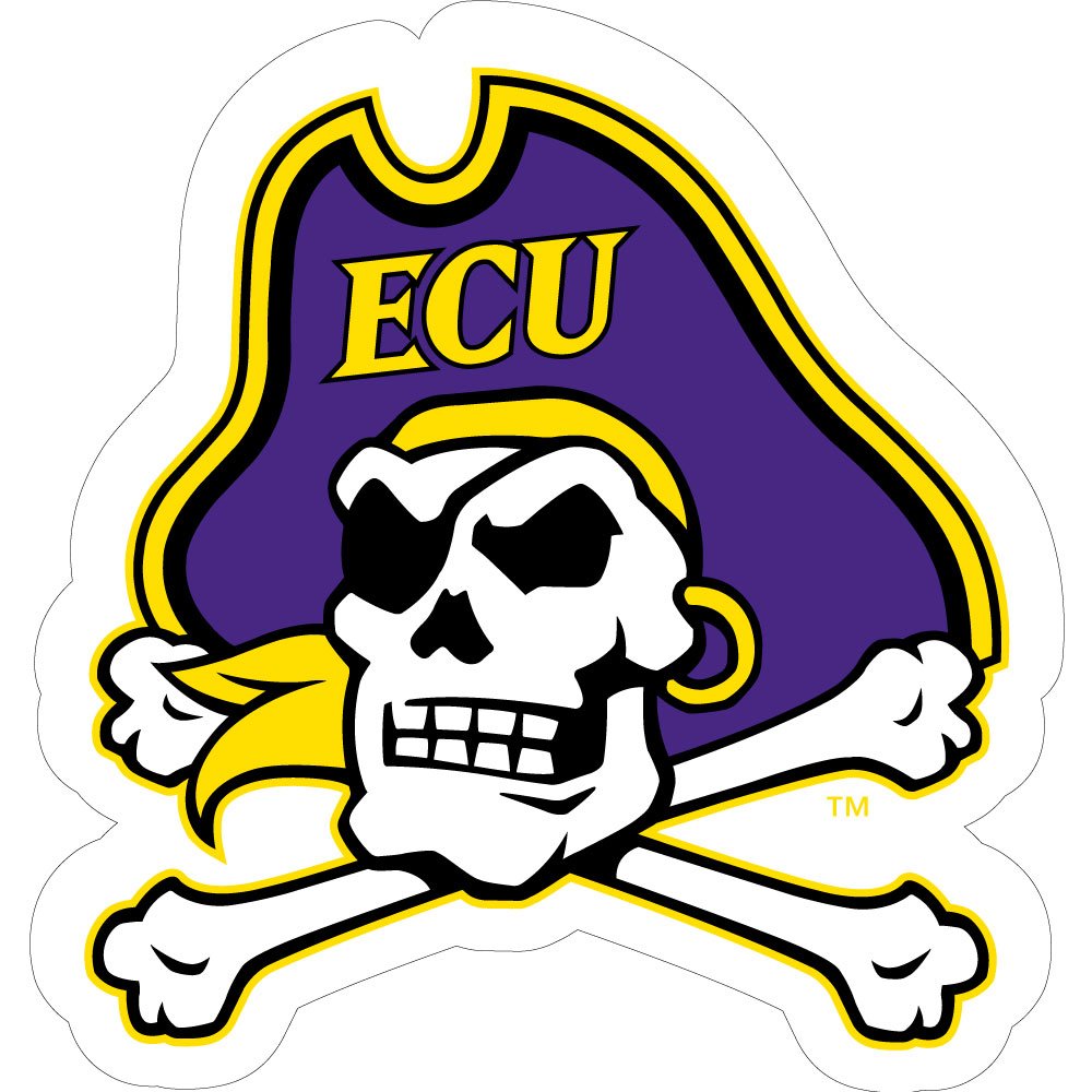 East Carolina Pirates Cross Bones Logo 12-Inch Auto Vinyl Decal - Perfect for Car Windows, Laptops, and Tailgating Accessories