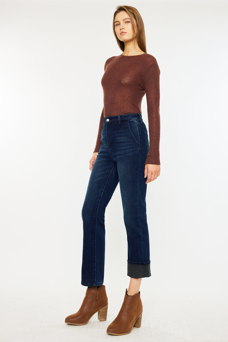 Felicity High Rise Slim Straight Leg Jeans for Women - Stretchy Comfort Fit Denim Pants for Casual Wear & Everyday Outfits