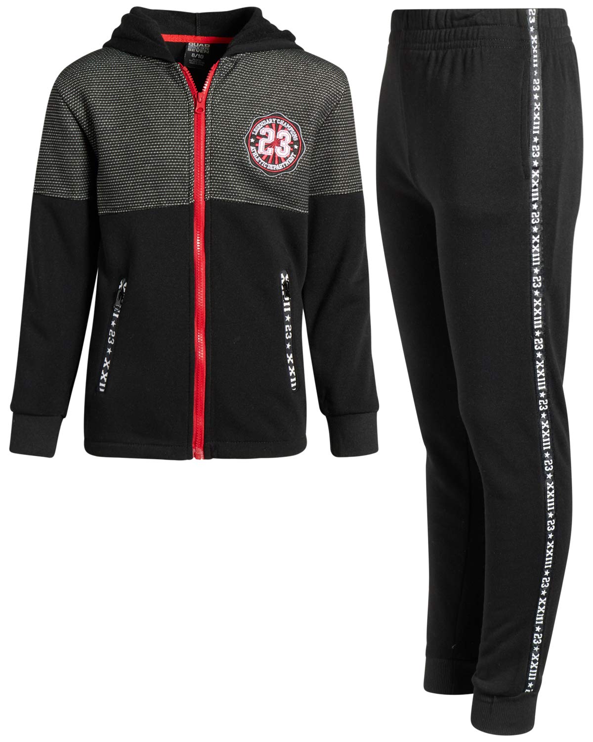 Quad Seven Boys' 2-Piece Fleece Jogger Set - Gym & Playtime Comfort
