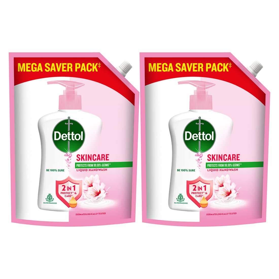 Dettol Liquid Handwash Refill - Moisturizing Hand Wash for Healthy Skin, 1350ml (Pack of 2) | Advanced Germ Protection Formula | 10X Better Defense Against Bacteria | Ideal for Home, Kitchen & Bathroom Use