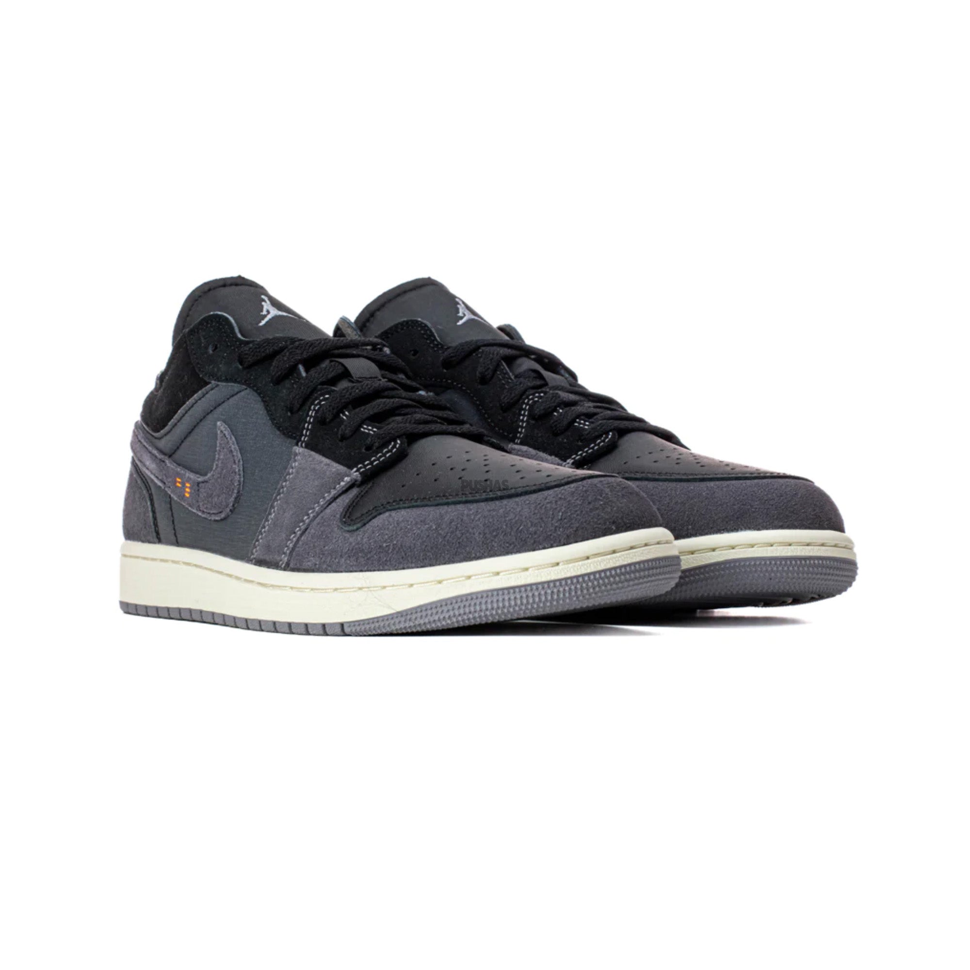 Air Jordan 1 Low Craft Inside Out 'Black' Sneakers (2022) - Men's Basketball Shoes for Casual Wear & Street Style Fashion