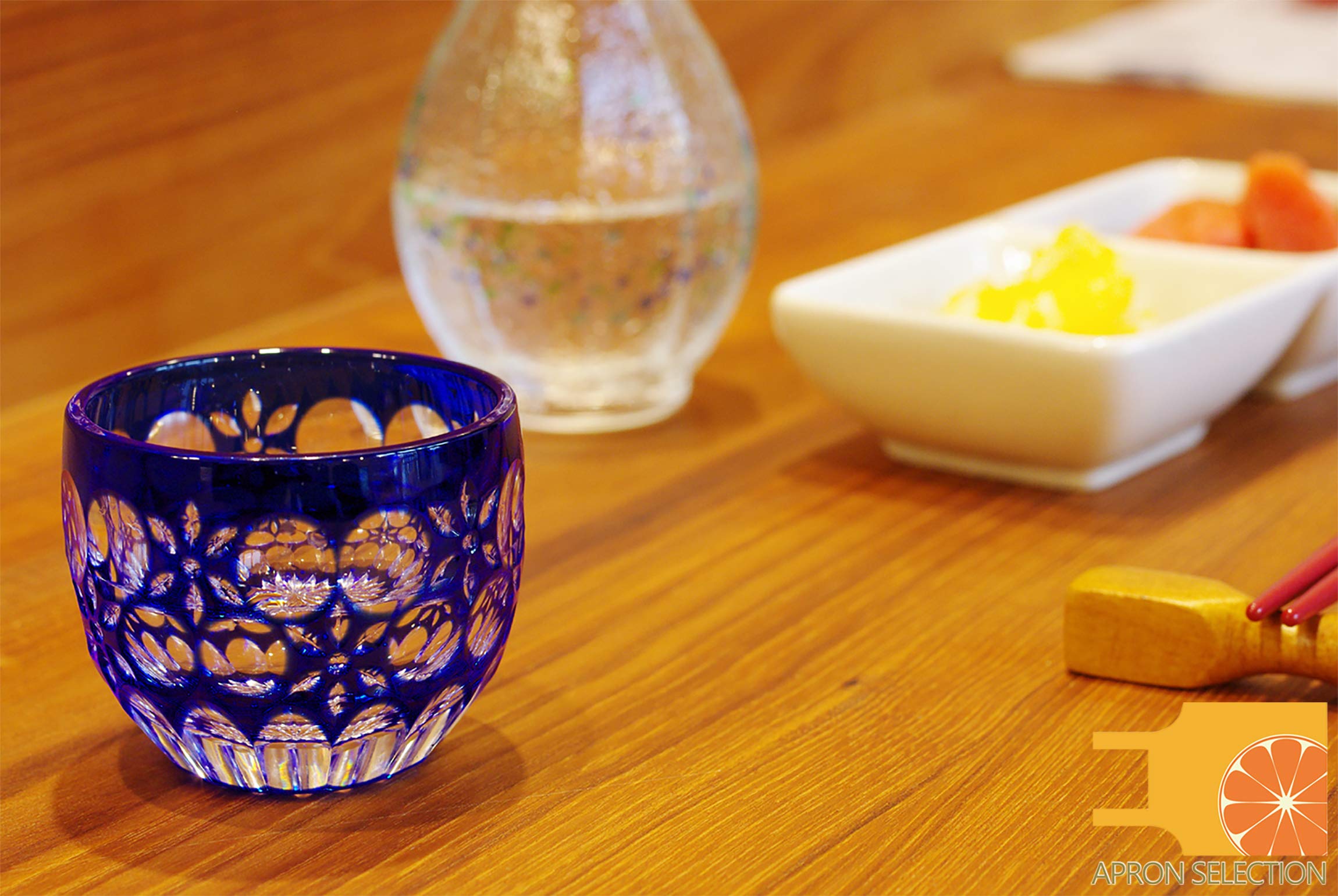 Premium Edo Kiriko Cut Glass - Authentic Japanese Traditional Craft in Elegant Gift Box, Kaleidoscope Design (Ultramarine Blue) - Perfect for Home Decor, Unique Gifts & Cultural Collectibles