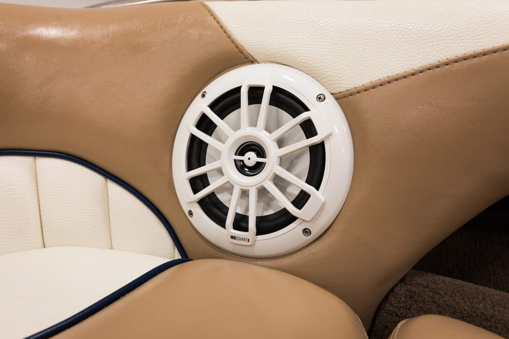 MB Quart NF1-116 6.5 Inch 80 Watt White Marine Wakeboard Tower Speakers - Premium Waterproof Boat Audio System for Wakeboarding, Yachting & Outdoor Water Sports