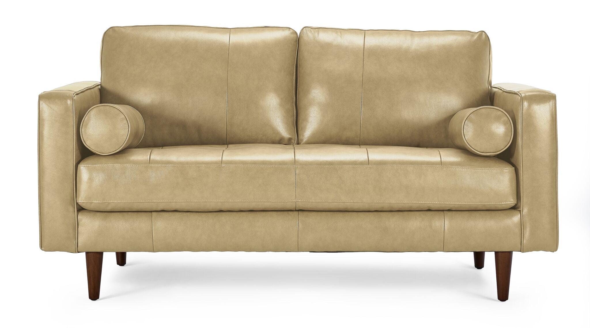 Bari Leather Loveseat Sofa - Premium Genuine Leather 2-Seater Couch with Sturdy Frame - Perfect for Living Room, Office Lounge or Small Space Decor