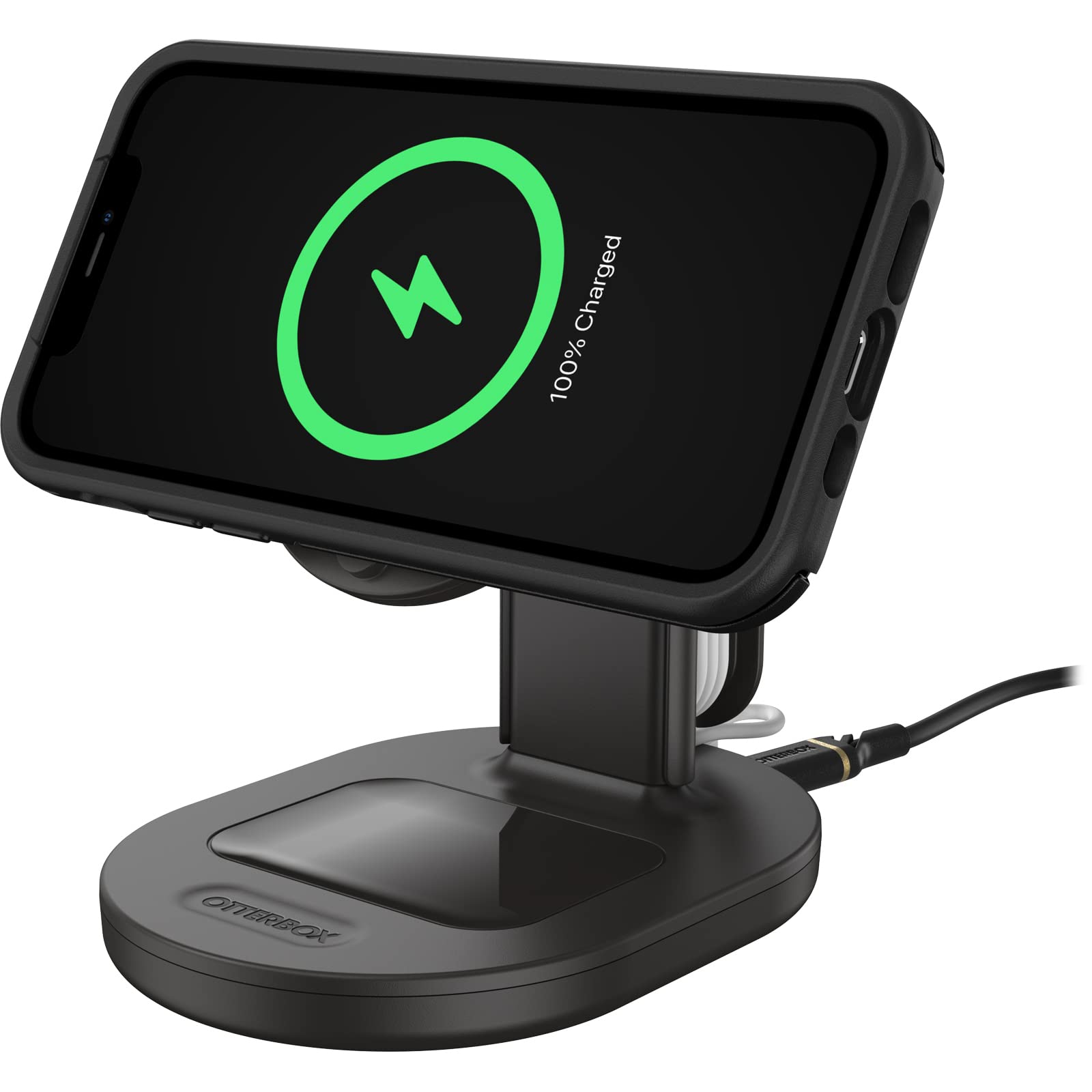OtterBox 3-in-1 Wireless Charging Station 2.0 for iPhone MagSafe - Fast Wireless Charger Stand for iPhone 15/14/13/12, Apple Watch & AirPods - Black | Perfect for Home, Office & Nightstand Charging