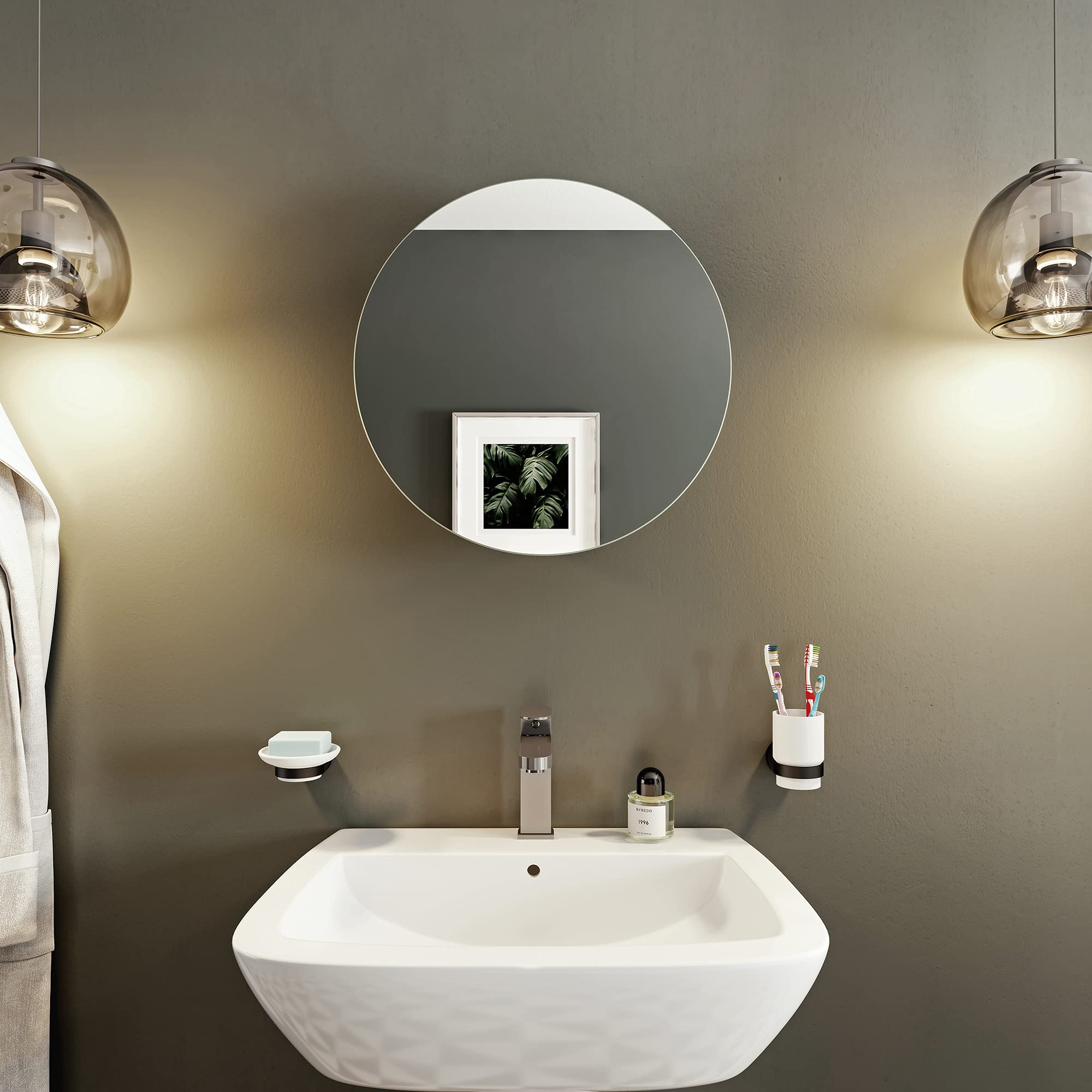 Croydex Severn Stainless Steel Bathroom Mirror Cabinet - Wall Mounted, Space Saving Design for Small Bathrooms - Fully Assembled with Fixed Internal Shelf - 11 x 50 x 50cm - Perfect for Modern Bathrooms, Powder Rooms & Compact Spaces