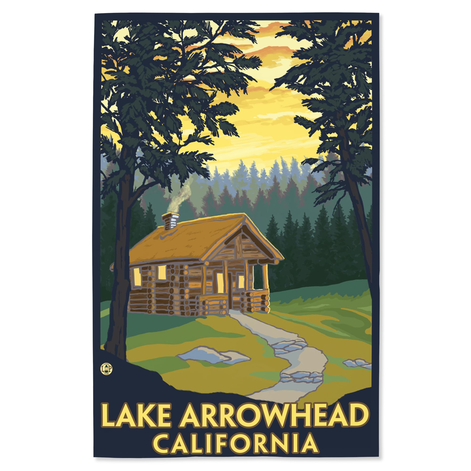 Lantern Press 16x24 Inch Giclee Art Print - Lake Arrowhead California Cabin in the Woods Wall Decor - Perfect for Living Room, Bedroom & Cabin Aesthetic