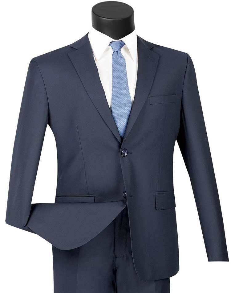 Men's Ultra Slim Fit 2-Piece Suit in Navy Blue | Formal Business Attire for Weddings, Interviews & Office Wear