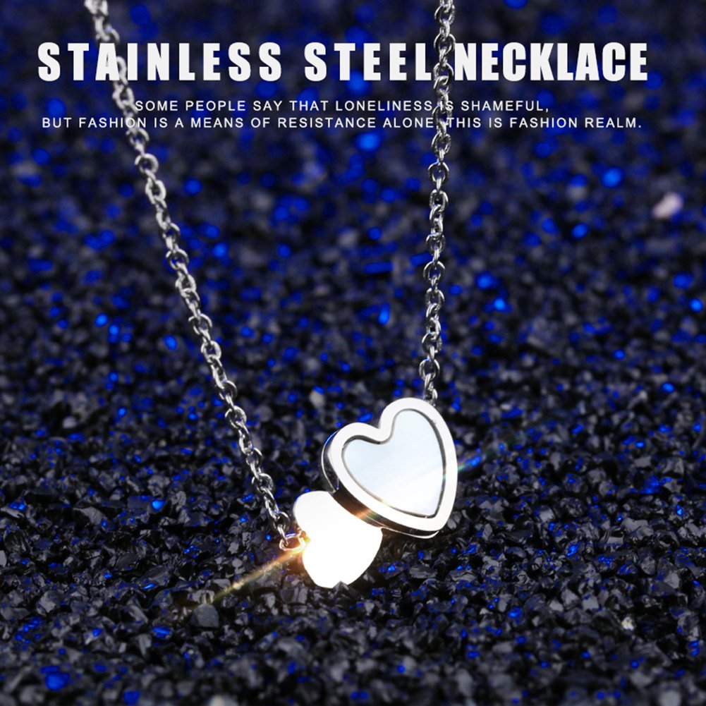 Simple Double Heart Necklace for Women - Elegant Love Pendant Choker in Silver & Rose Gold - Perfect Gift for Anniversary, Valentine's Day & Romantic Occasions