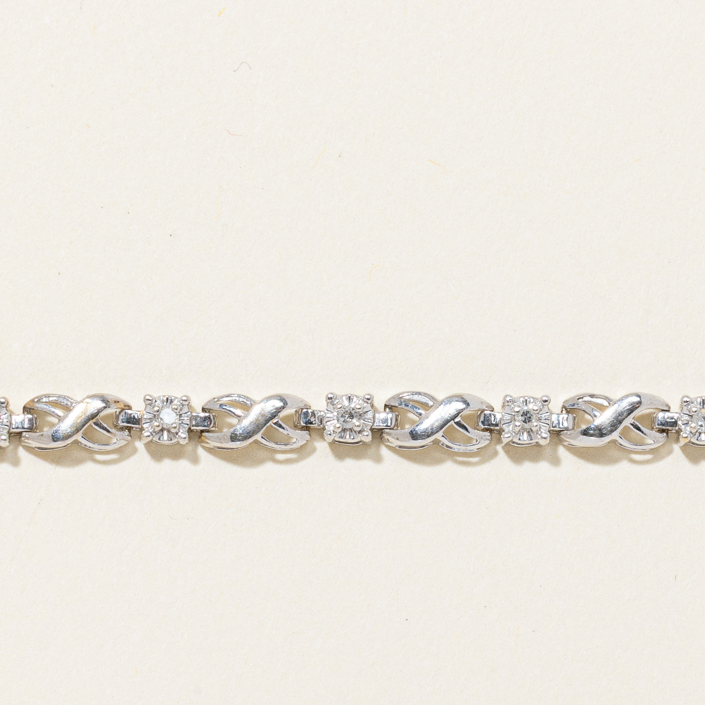 Diamond Infinity Link Bracelet for Women | 0.24ctw Illusion Set | 7.5 Inches Adjustable | Elegant Gift for Anniversary, Valentine's Day & Special Occasions