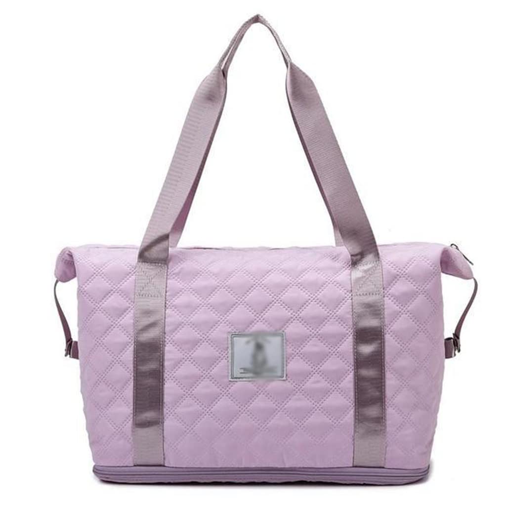 Expandable Large Capacity Women's Sports Fitness Bag - Waterproof Oxford Cloth Gym Shoulder Bag for Workout, Yoga & Travel (Purple) | Perfect for Gym, Sports, Outdoor Activities & Daily Commute