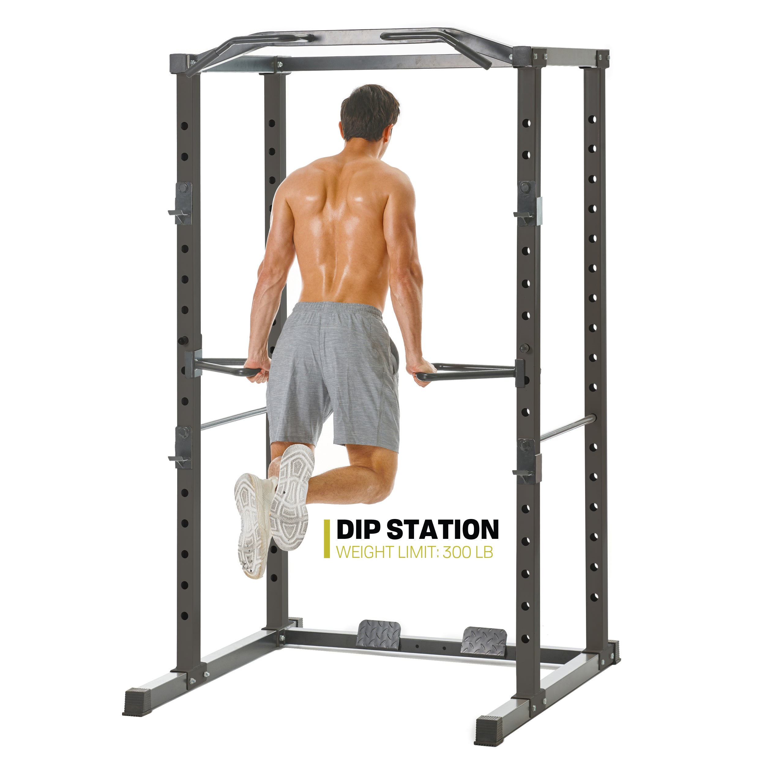 PRCTZ Adjustable Power Cage - 1000 lb Weight Capacity, Squat Rack with Pull-Up Bar & Dip Station - Perfect for Home Gym Strength Training & CrossFit Workouts