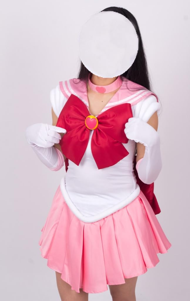 Anime Chibimoon Cosplay Pink Wig & Dress Set for Women - Halloween Costume, Party Outfit, Cosplay Event, Themed Dress-Up