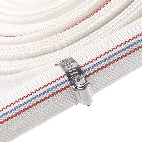 1.5 Inch Flat Discharge Water Pump Hose - 99ft Fire & Irrigation Hose with Connectors | Durable Firefighting & Agricultural Water Transfer Solution for Emergency & Farm Use