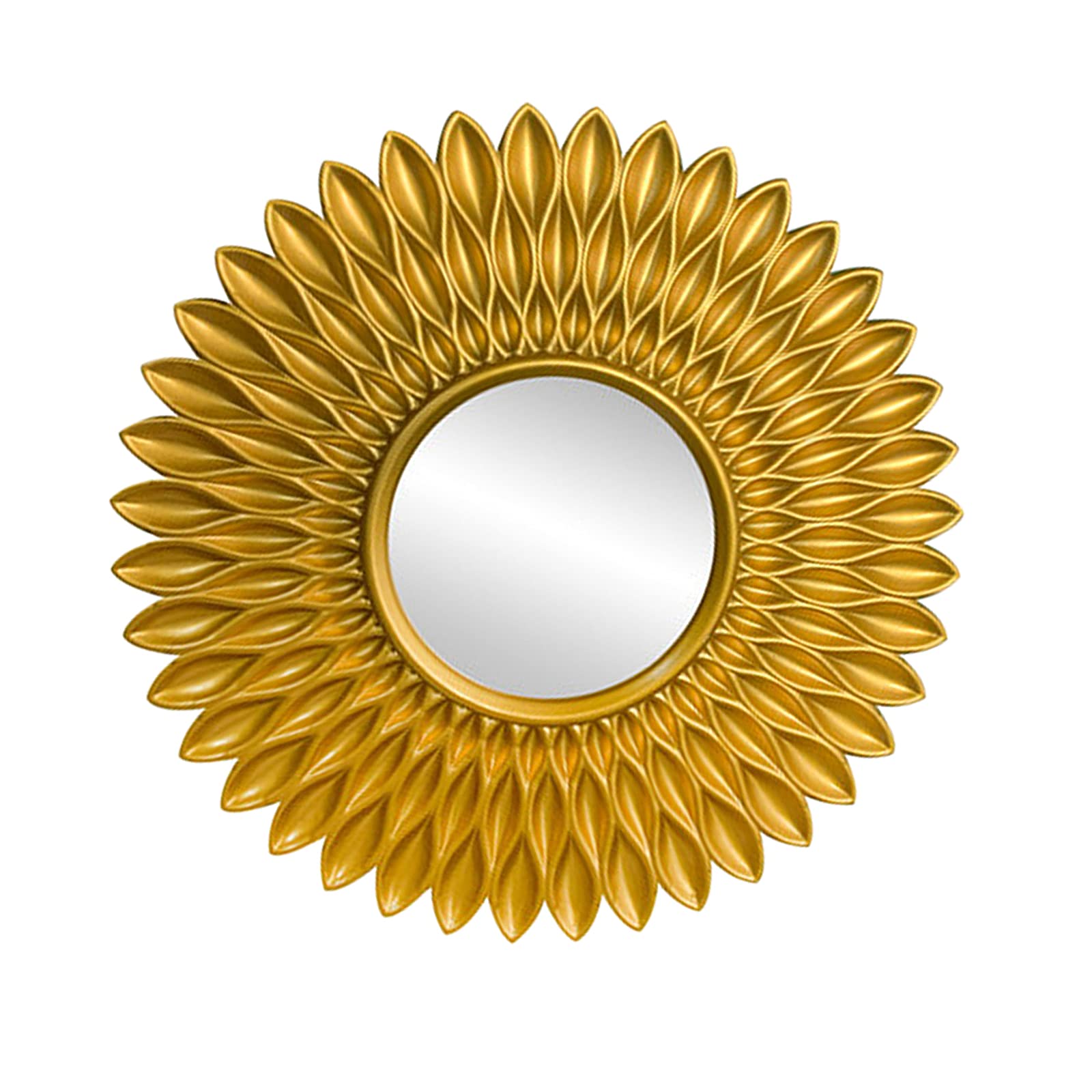 FAKEME European Style Ornate Round Hanging Mirror - Gold Flower Shaped Wall Decor for Bathroom, Bedroom & Entryway | Vintage Vanity Makeup Mirror & Elegant Home Accent | Perfect for Dressing Rooms, Hallways and Decorative Wall Art