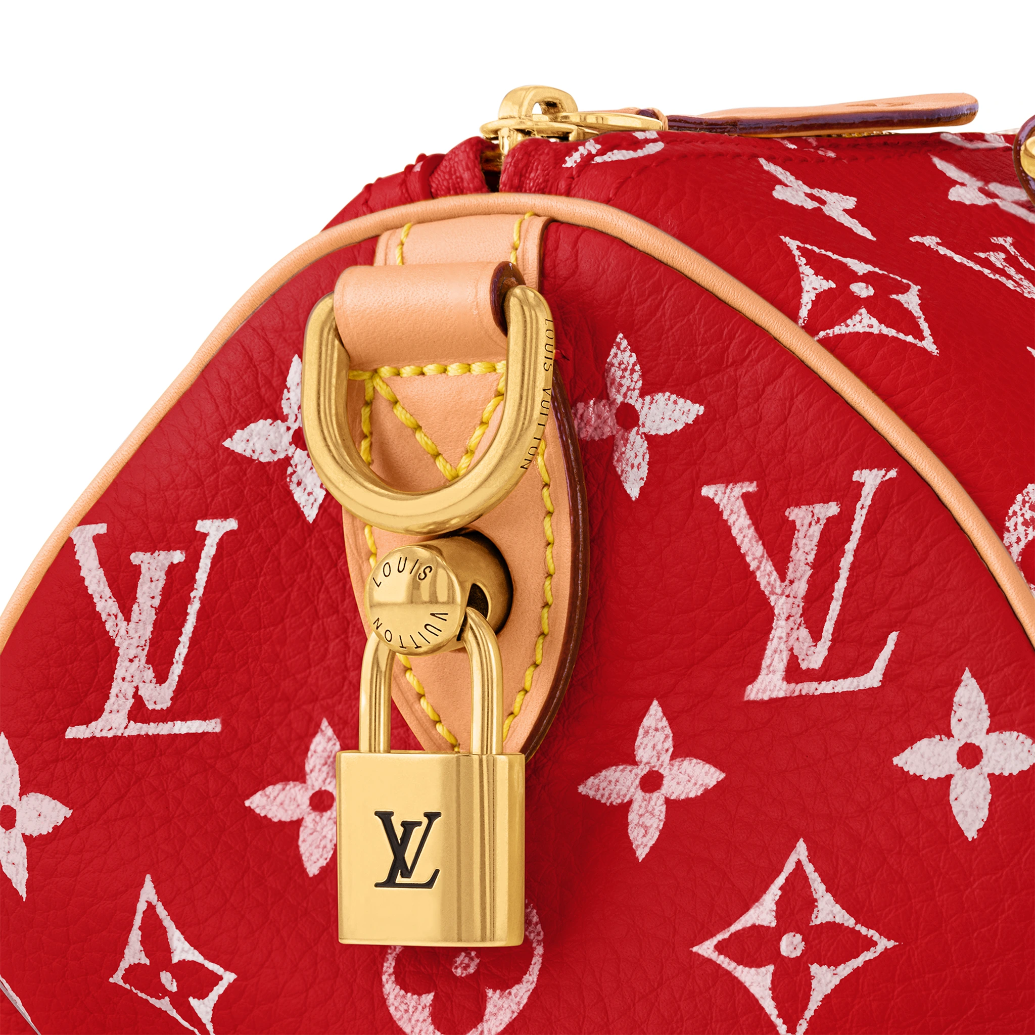 Authentic Louis Vuitton Monogram Speedy 25 Handbag with Red Bandoulière Crossbody Strap - Perfect for Travel, Work & Everyday Luxury Fashion Accessory