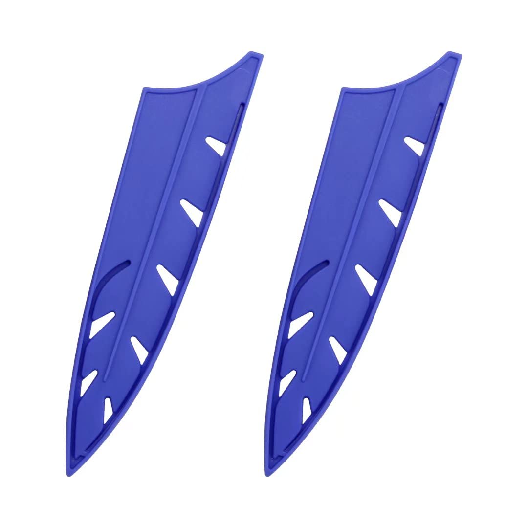 2-Pack Universal Knife Edge Guards - Blue Safety Blade Protector Sleeves for 8