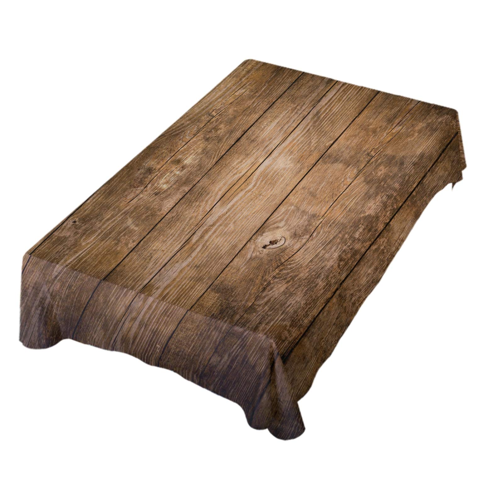 Rustic Wood Grain Square Tablecloth - 54 Inch Polyester Table Cover for Party, Dinner & Home Decor - Vintage Style Table Decoration for Weddings, Holidays & Special Events