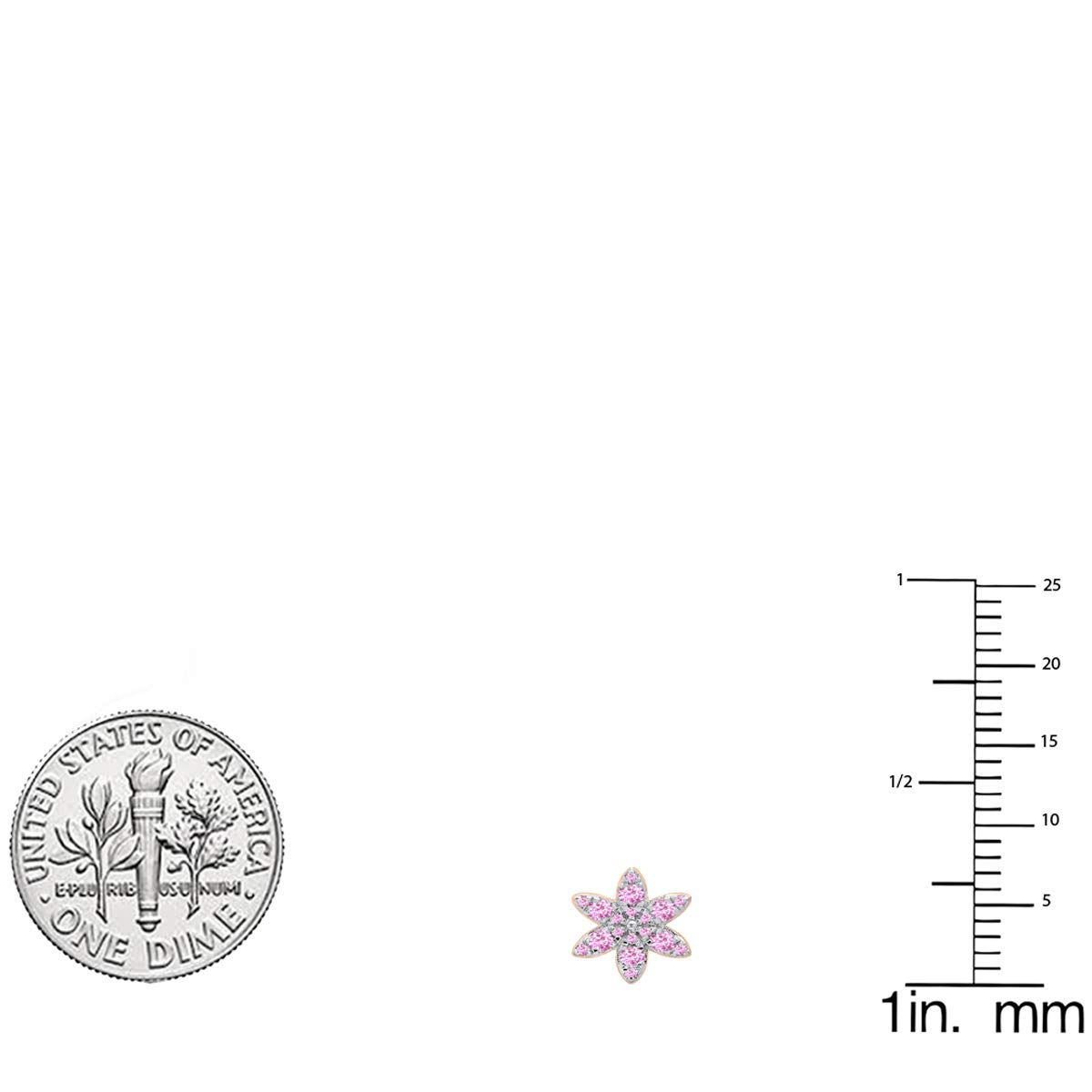 18K Solid Rose Gold Pink Sapphire Flower Stud Earrings for Women - Perfect for Weddings, Anniversaries & Everyday Elegance