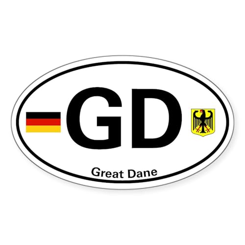 White - Great Dane Country Code Sticker