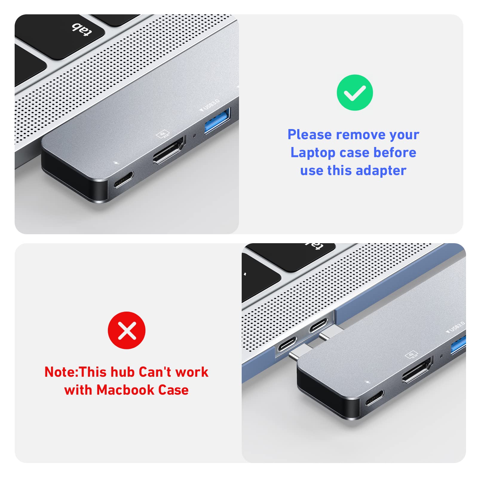 RayCue 8-in-1 USB C Hub for MacBook Pro/Air - 4K HDMI Adapter, Thunderbolt 3/4 Port, USB 3.0, SD/TF Card Reader - Compatible with MacBook Pro 13